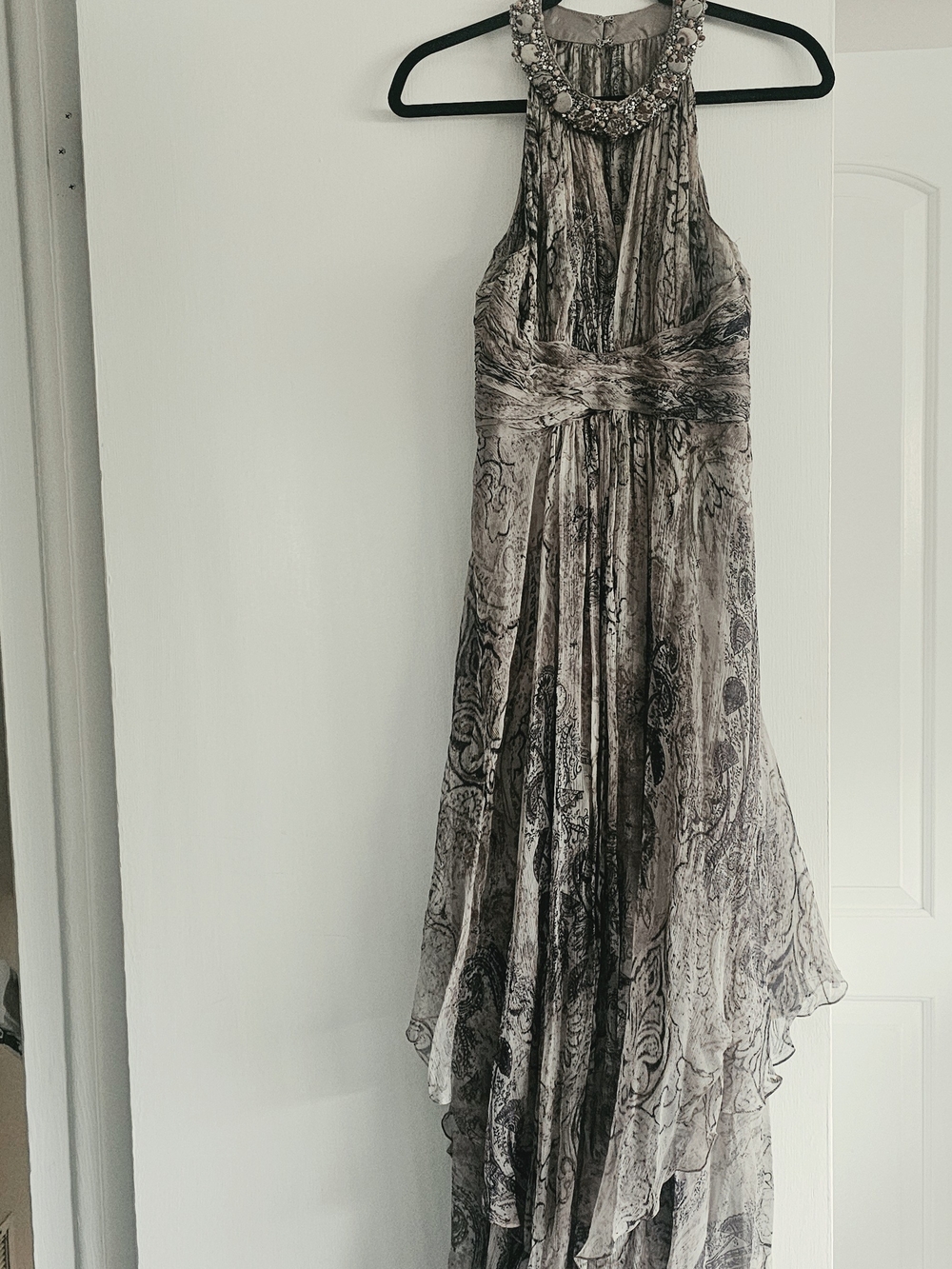 Rickie Freeman for Teri Jon Embellished Halter Chiffon Gown Size 4